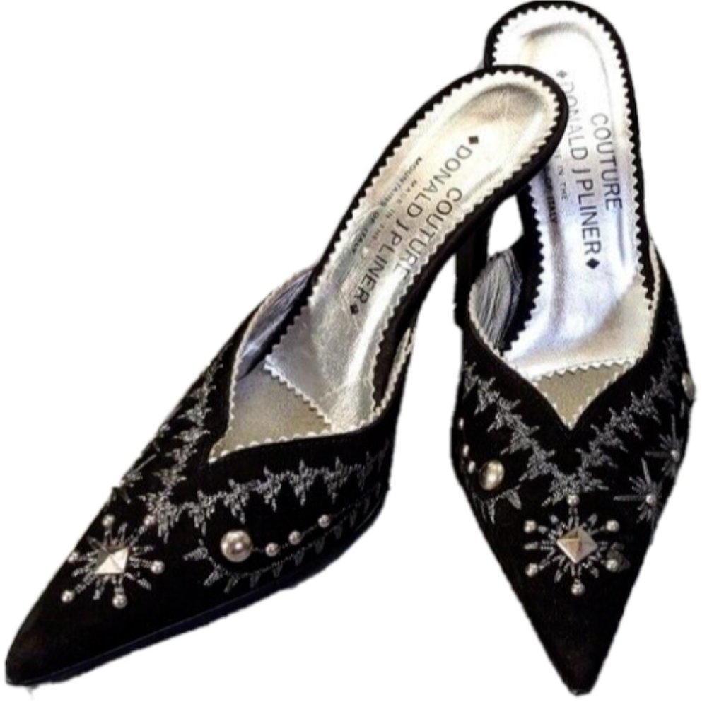 Donald J Pliner Italian Couture Studded Slide Heels sz 5 ~ Like new, 1minor flaw